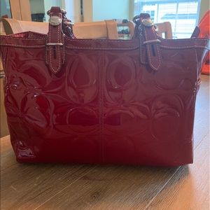 Coach Red Patent Coach Purse